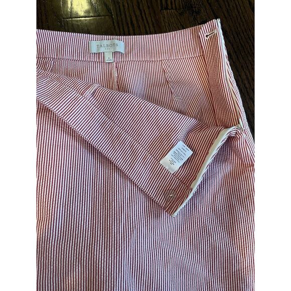 Talbots women’s cotton skort Size 6 pink/white striped - Picture 3 of 6